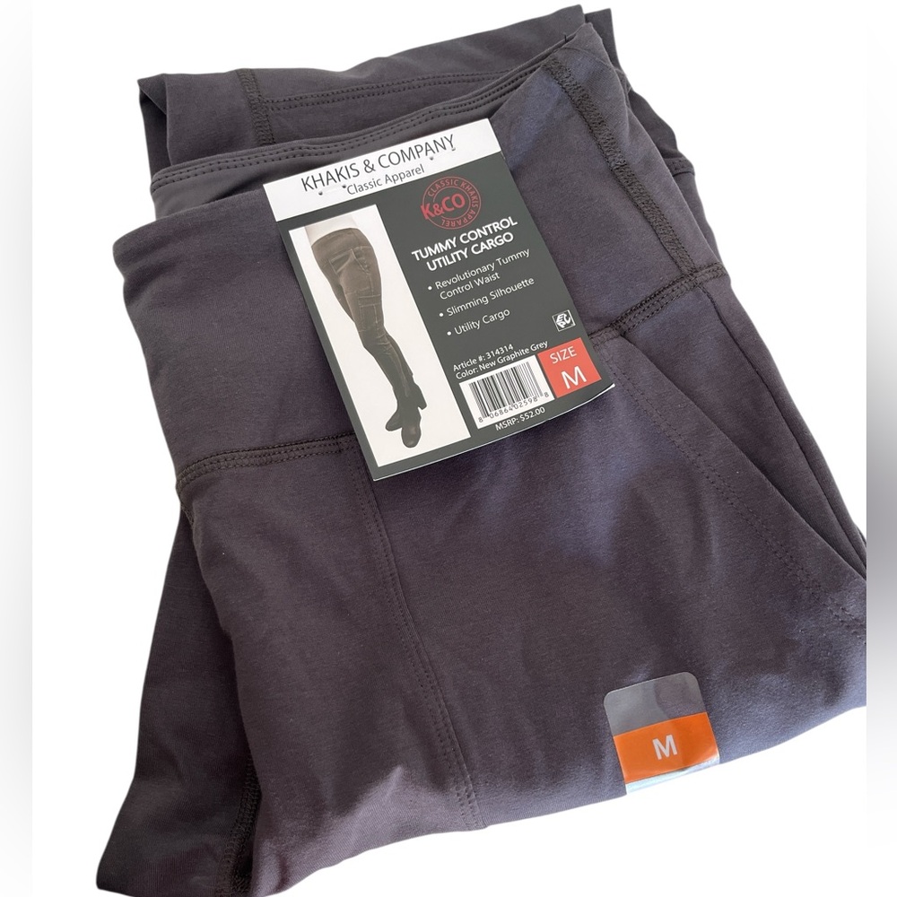 #2759 NWT Khakis & Company Gray Utility Cargo Leggings